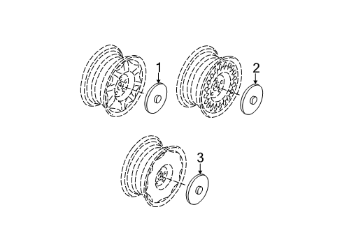 2001 Buick Park Avenue Wheel Covers & Trim Hub Cap ASSEMBLY (Ultra) *Silencer Sprkl Diagram for 9594173