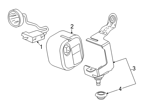 2015 Cadillac ATS Anti-Theft Components Mount Bracket Diagram for 20998574