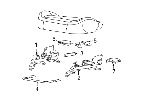 2005 GMC Canyon Tracks & Components Adjuster Asm, Passenger Seat Inner Diagram for 89041584