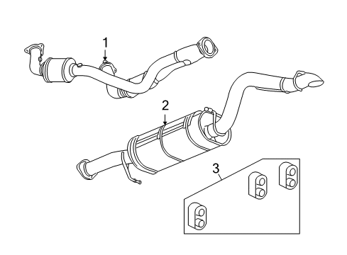 2009 Hummer H2 Exhaust Components Exhaust Muffler Assembly (W/ Exhaust Pipe & Tail Pipe) Diagram for 20779908