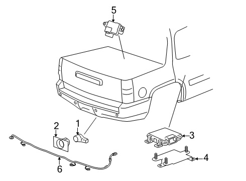 2007 Chevrolet Avalanche Parking Aid Housing Diagram for 15161631