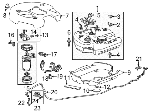 2014 Chevrolet Cruze Emission Components Tank Retainer Diagram for 22802072