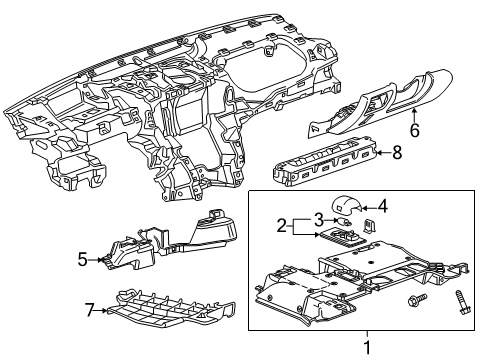 2015 Cadillac ATS Cluster & Switches, Instrument Panel Lower Insulator Diagram for 22967844