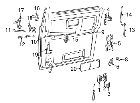 1989 Chevrolet Astro Side Loading Door - Handles, Locks & Rods End Gate Lock Cylinder Kit (Uncoded) Diagram for 12398561