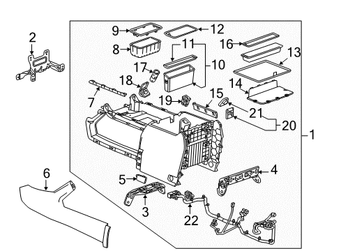 2018 GMC Sierra 1500 Center Console Console Assembly Cover Diagram for 22894577
