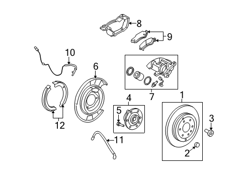 2016 Buick Enclave Brake Components Caliper Support Diagram for 15855617
