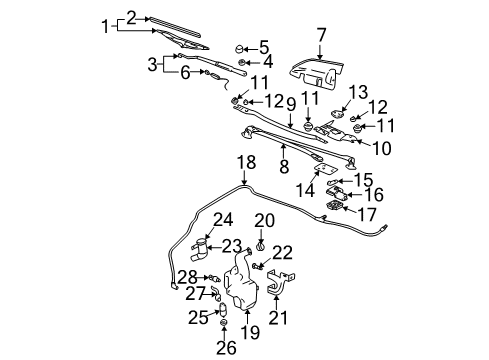 2005 Chevrolet Impala Wiper & Washer Components Arm Asm-Windshield Wiper Diagram for 10331621