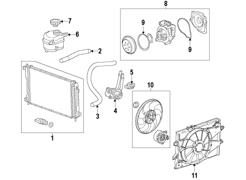 2015 Chevrolet Equinox Cooling System, Radiator, Water Pump, Cooling Fan Fan Motor Diagram for 25952813