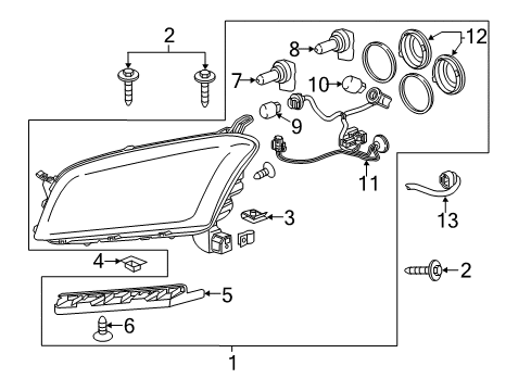 2015 Chevrolet Trax Headlamps Composite Assembly Diagram for 42435939
