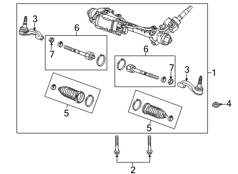 2019 Cadillac CT6 Steering Column & Wheel, Steering Gear & Linkage Outer Tie Rod Diagram for 23183691