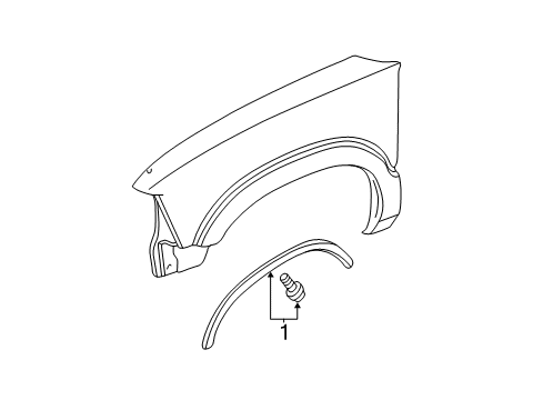 2004 Chevrolet Trailblazer EXT Exterior Trim - Fender Wheel Flare Diagram for 19210370