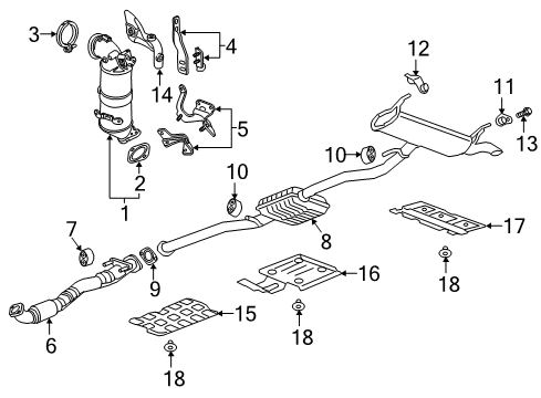 2019 Chevrolet Equinox Exhaust Components Preconverter Clamp Diagram for 12643268