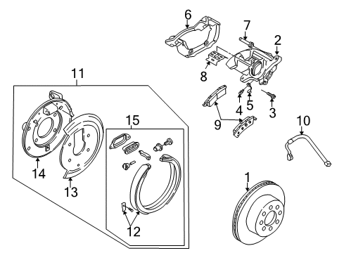 2002 Oldsmobile Bravada Brake Components Caliper Mount Kit Diagram for 15855612