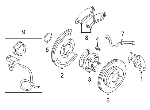 1998 Oldsmobile Bravada Brake Components Sensor Asm, Front Wheel Speed Diagram for 19181876