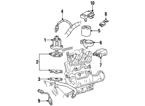 1995 Chevrolet Monte Carlo Emission Components Gasket-EGR Valve Adapter Diagram for 10130969
