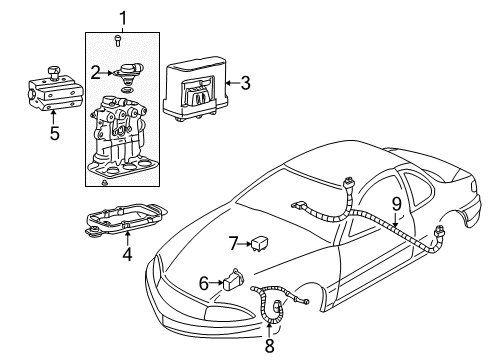 2000 Oldsmobile Alero Hydraulic System Valve Asm, Brake Propn Diagram for 18029841