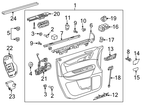 2017 Chevrolet Traverse Interior Trim - Front Door Lock Knob Bezel Diagram for 22959846