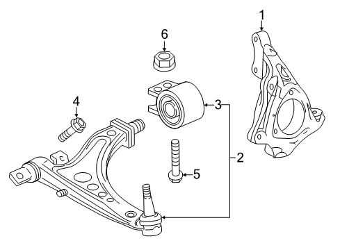 2018 Buick Regal Sportback Front Suspension Components, Lower Control Arm, Ride Control, Stabilizer Bar Lower Control Arm Diagram for 84198833
