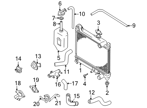 1999 Chevrolet Tracker Radiator & Components Cap, Water Outlet (On Esn) Diagram for 96068654