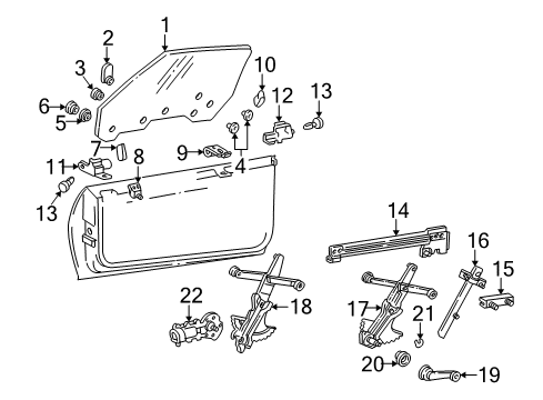 1995 Chevrolet Camaro Door & Components Nut Machine Glass Mounting Adhesive Diagram for 20213450