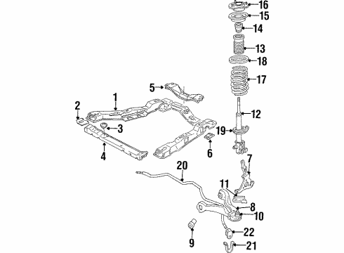 1985 Buick Century Front Suspension Components, Lower Control Arm, Stabilizer Bar Member, Front Cross Diagram for 10117774