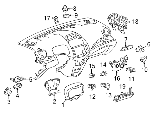 2016 Chevrolet Spark EV Cluster & Switches, Instrument Panel Indicator Diagram for 20922881