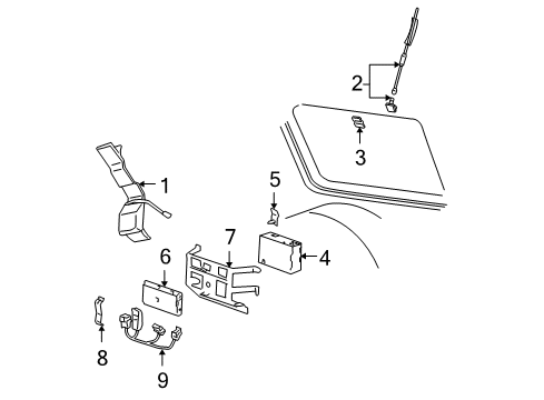 2000 Oldsmobile Bravada Navigation System Module Stud Diagram for 11517641