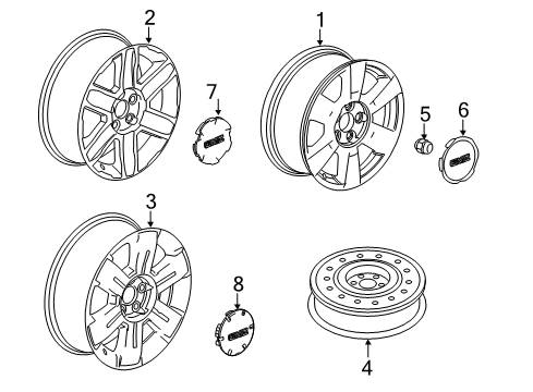 2015 GMC Terrain Wheels, Covers & Trim Wheel, Alloy Diagram for 22863507