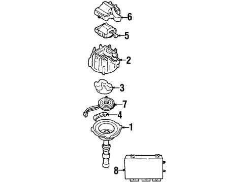 1994 Cadillac DeVille Ignition System Cable Set Diagram for 19154578