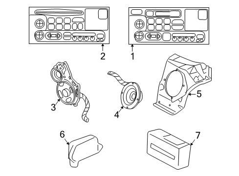 2004 Chevrolet Corvette Sound System CD Changer Stud Plate Diagram for 10351543