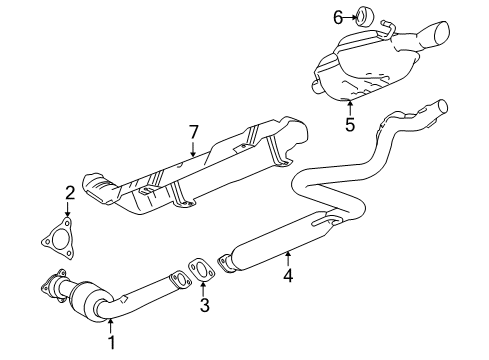 2007 Chevrolet Cobalt Exhaust Components Converter & Pipe Diagram for 20889270