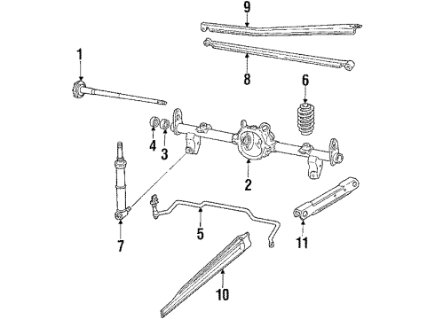 1990 Pontiac Firebird Rear Suspension Components, Stabilizer Bar Rotor Diagram for 19174935
