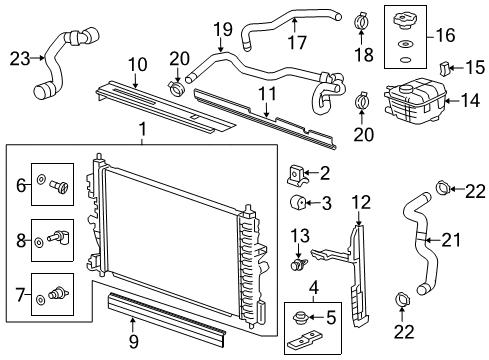 2014 Chevrolet Cruze Radiator & Components Radiator Diagram for 13267668