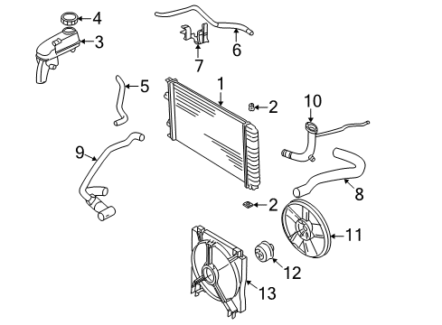 1995 Pontiac Sunfire Radiator & Components Hose Assembly Assembly Radiator Outlet Diagram for 22646330