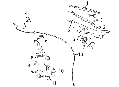 2006 Cadillac STS Wiper & Washer Components Washer Pump Diagram for 22806493