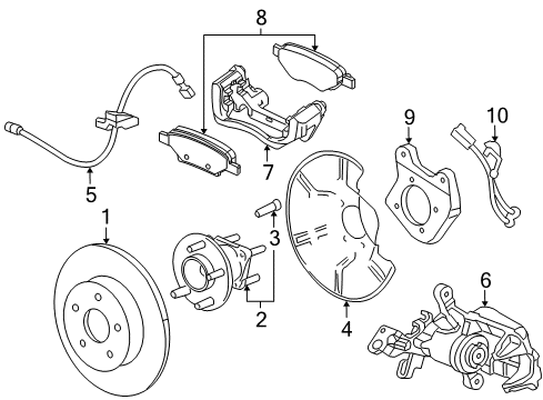 2012 Chevrolet Cruze Rear Brakes Drum Diagram for 13435981