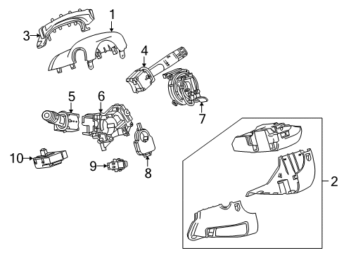 2011 Cadillac SRX Shroud, Switches & Levers Lower Column Cover Diagram for 20900331