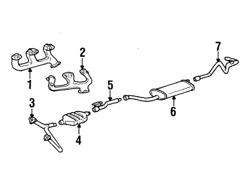 1989 GMC C2500 Exhaust Components, Exhaust Manifold Catalytic Converter Diagram for 25101899