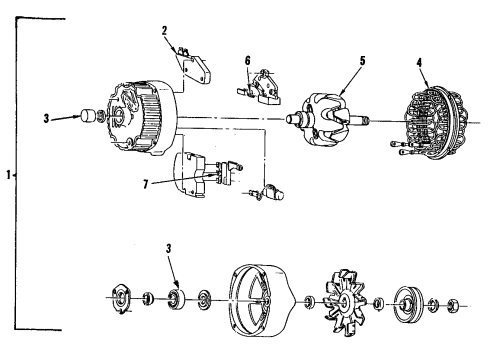 1987 Buick LeSabre Alternator Alternator Diagram for 10463094