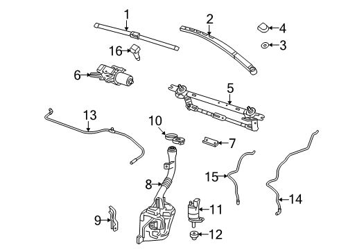 2016 GMC Terrain Wiper & Washer Components Front Blade Diagram for 22868414