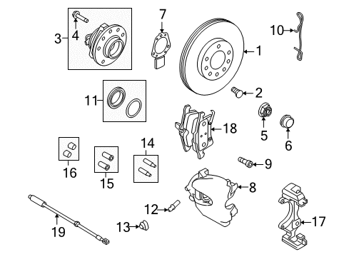 2008 Saturn Astra Front Brakes Rotor Diagram for 9194477