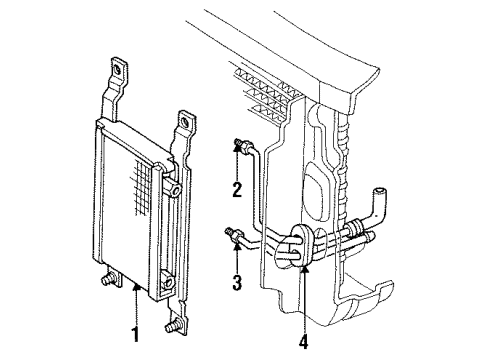 1989 Buick Regal Trans Oil Cooler Lines Transmission Oil Cooler Lower Pipe Assembly Diagram for 10080293
