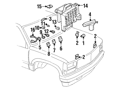 1993 Chevrolet C3500 Fuel Supply Fuel Pump Cycle Control Module Assembly Diagram for 10052973