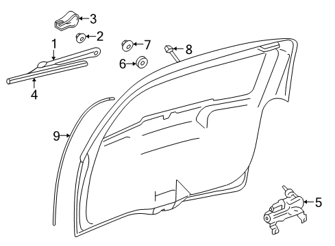 2005 Saturn Relay Wiper & Washer Components Cap, Rear Window Wiper Arm Finish Diagram for 89046125