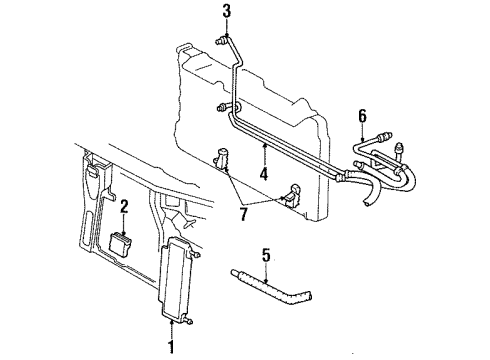 1994 Cadillac DeVille Trans Oil Cooler Cooler Asm-Trans Oil Auxiliary Diagram for 52461250