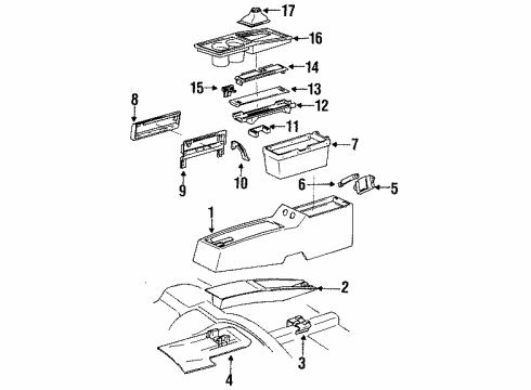 1993 GMC Typhoon Console Indicator Asm-Automatic Transmission Control Diagram for 10146437