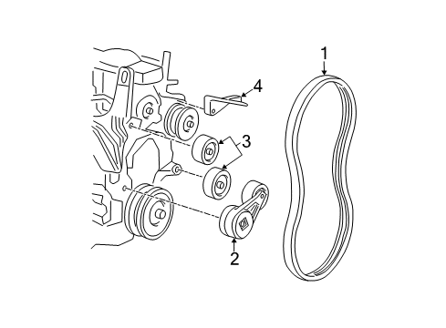 2000 Pontiac Grand Am Belts & Pulleys Belt-Water Pump & A/C Compressor & Generator Diagram for 10101899