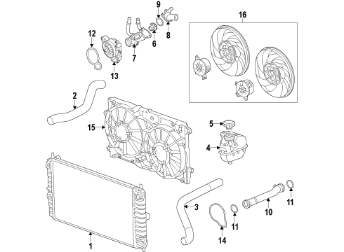 2011 Buick Regal Cooling System, Radiator, Water Pump, Cooling Fan Fan Blade Diagram for 13269460