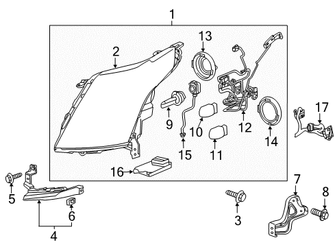 2012 Cadillac SRX Headlamps Composite Headlamp Diagram for 19352018