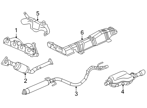 2004 Saturn Ion Exhaust Components 3-Way Catalytic Convertor Assembly (W/ Exhaust Manifold Pipe) Diagram for 10380632